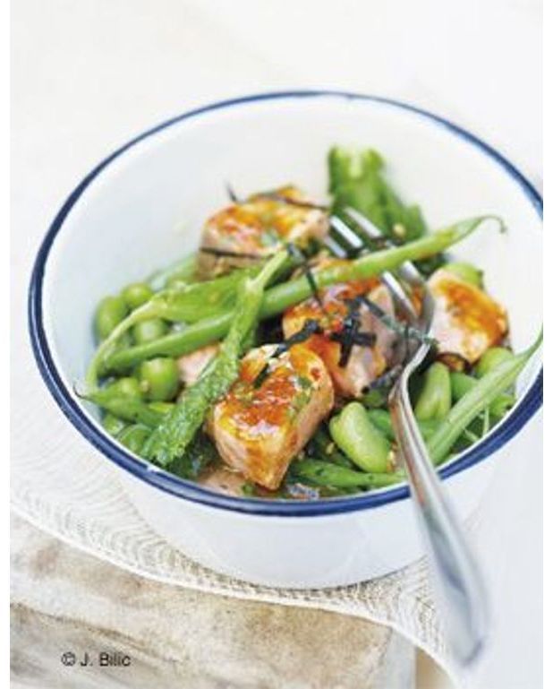 Saumon et légumes vapeur pour 6 personnes Recettes Elle à Table