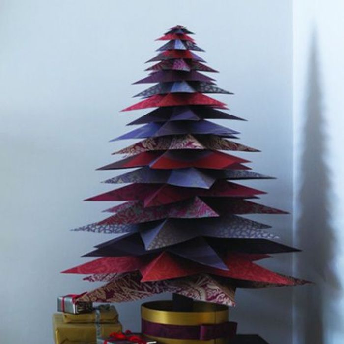 Un sapin de Noël en carton Les 40 sapins de Noël qu’on copie Elle
