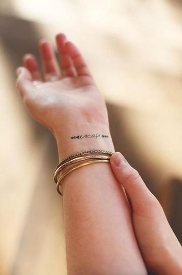 Tatouage poignet mot