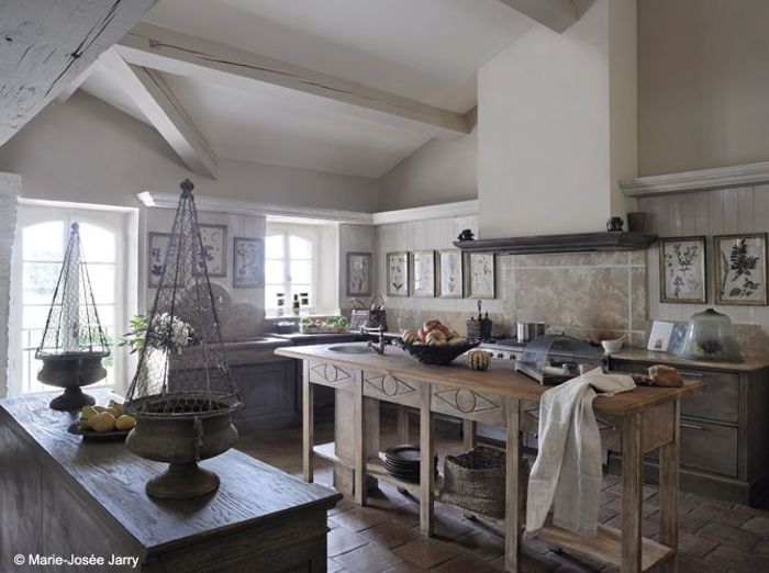 Cuisine campagne elle décoration Rideau pour cuisine campagne chic