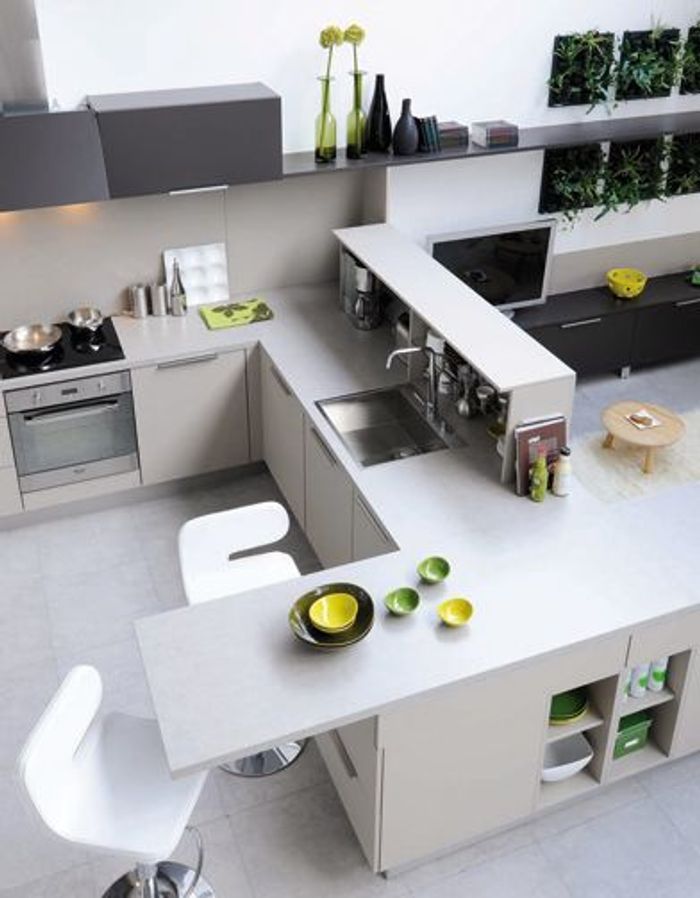 Une cuisine réinventée : vive la couleur ! elle décoration Couleur cuisine de table désign