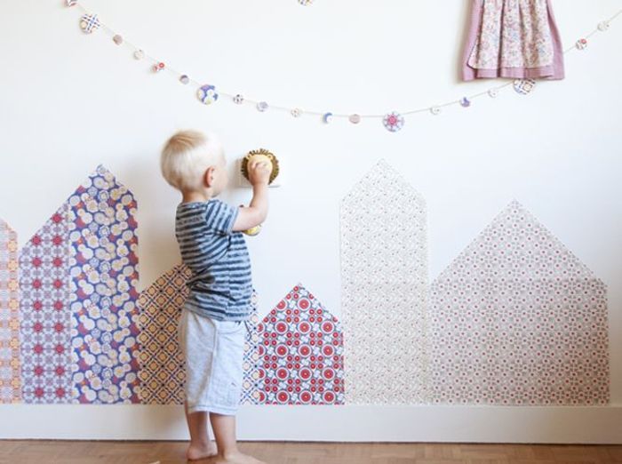 20 idées bluffantes pour recycler ses chutes de papier peint ... Créatif Pastel Chambre