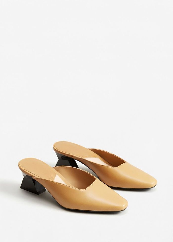 mango heel leather mules